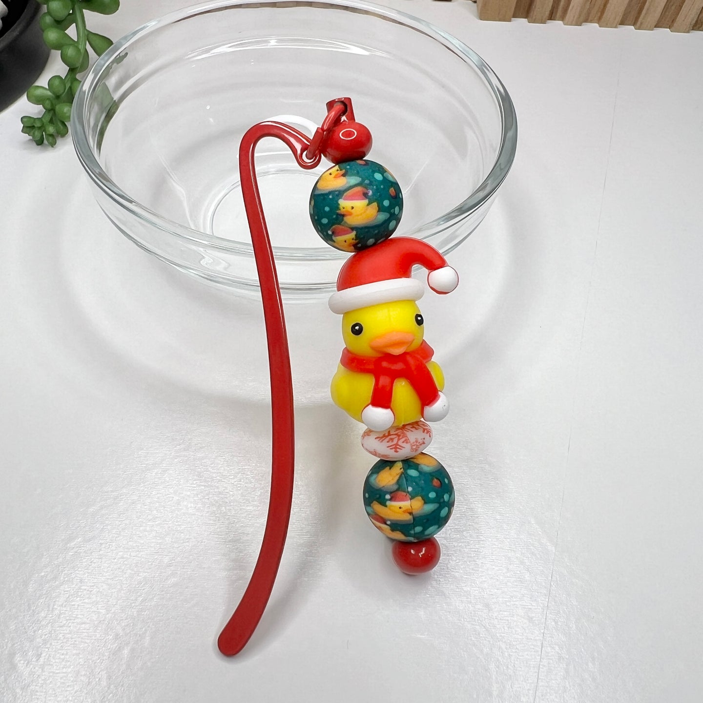 Quack-mas Beaded Bookmark